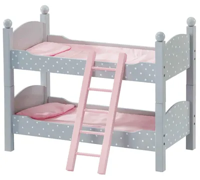 Produktbild von Etagenbett für Puppen, aus Holz. Zubehör für Puppen, Puppenmöbel. Olivias World, Modellnummer TD-0095AG