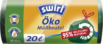 Produktbild von Swirl, Öko Müllbeutel mit Zugband 20Liter 18Stück