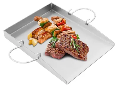 Obrázek produktu pro Grilovací deska z nerezové oceli s rukojeťmi