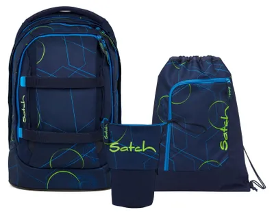 Produktbild von Satch, Schulrucksack-Set PACK Blue Tech 3-teilig, ab 5. Klasse