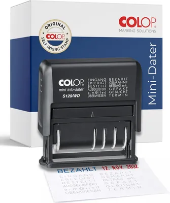 Produktbild von COLOP Mini-Dater S 120/WD - Stempel - Selbstfärbend - Zweifarbig (Blau, Rot)