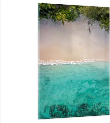 Produktbild von Bilder auf glas - Einteilig - Strand Tropen Rand - 80x120cm - Glasbilder - Wandbilder - Bilder - zum Aufhängen bereit - Wanddekoration aus Glas - Glas Bilder - Wandbild auf Glas - GPA80x120-5000