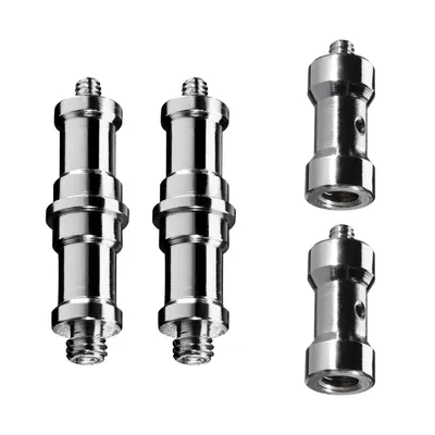 Produktbild von Walimex Set 2x Spigot Gewinde Adapter 3/8 Zoll bis 1/4 Zoll und 2x Spigot Gewinde Adapter 3/8 Zoll auf 1/4 Zoll– Gewindeadapter für Kamera Zubehör und Stativ – Fotostudio Fotoshootings Fotografie