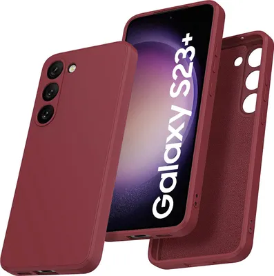Produktbild von Galaxy S23+ Hülle, LaimTop Slim Liquid Silikon Gel Gummi Stoßfest Kratzfest Schutzhülle für Samsung Galaxy S23+ Rot