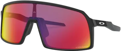 A pair of Oakley Sutro sunglasses with a matte black frame and Prizm Road lenses.