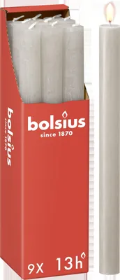 Obrázek produktu pro Bolsius Dinner Candle Rustikální Sandy Grey 27 cm - 9 kusů