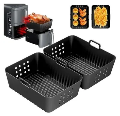 Obrázek produktu pro 2 balení silikonových forem pro dvojité horkovzdušné fritézy, příslušenství pro horkovzdušné fritézy, kuchyňské náčiní, yd