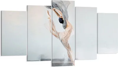 Produktbild von Bild auf Leinwand - Leinwandbild - 5 Teile - Tanz Frau Ballerina - 160x85cm - Wand Bild - Wanddeko - Wandbilder - Leinwanddruck - Bilder - Wanddekoration - Leinwand bilder - Wandbild - EA160x85-5030