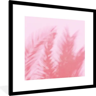 Produktbild von MuchoWow® Gerahmtes Poster Pflanzen - Blätter - Rosa 40x40 cm - Poster mit Schwarzem Bilderrahmen Wandposter Rahmen Foto Bilder - Poster - Plakat im Rahmen
