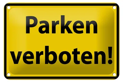 Produktbild von Blechschild Warnschild 18x12cm Parken Verboten gelb