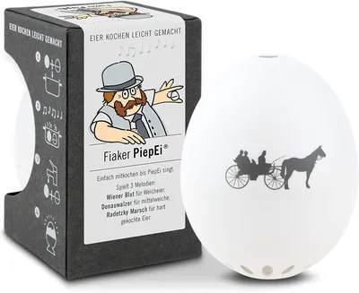 Produktbild von Brainstream Fiaker PiepEi, Eieruhr zum mitkochen, Spielt 3 Melodien für 3 Härtegrade, A001535