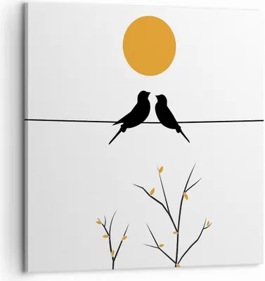 Produktbild von Bild auf Leinwand - Leinwandbild - Einteilig - Bild Vögel Sonne - 60x60cm - Wand Bild - Wanddeko - Wandbilder - Leinwanddruck - Bilder - Wanddekoration - Leinwand bilder - Wandbild - AC60x60-4772