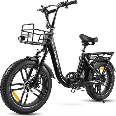 Produktbild von 20*4.0Zoll Damen LCD Fat Faltbar E- Bike E-Mountainbike Elektrofahrrad 13Ah 100Km SHIMANO 7 25km/h E Klapprad mit Korb, E-Bike Klappräder für Herren