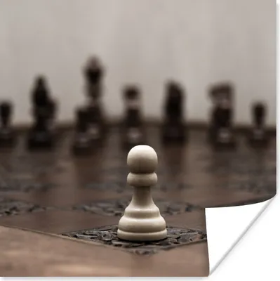 Produktbild von MuchoWow® Poster Weiß verliert beim Schach 50x50 cm - Wohnzimmerdekoration