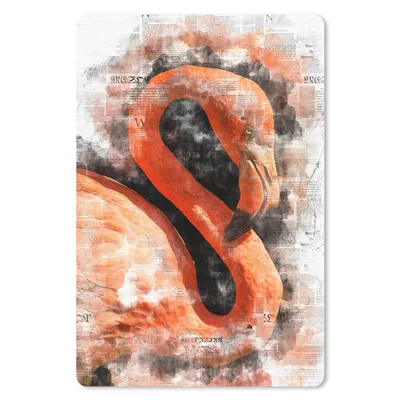 Produktbild von MuchoWow® Mauspad Mousepad Porträt - Flamingo - Zeitung 40x60 cm - Mousepads - Maus Mat - Pad - Mausunterlage - Schreibtisch Accesoire