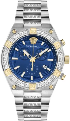 Produktbild von Versace VESO00522 V-Sporty Greca Chronograph blau silber gold Herren Uhr NEU