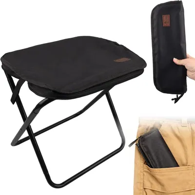 Produktbild von Klapphocker Faltbar, 33×26,5×32cm Tragbarer Campinghocker Klappbar, 120kg Tragfähigkeit, Campinghocker Leicht mit Handtaschen-Design, Mini Klappstuhl für Outdoor Camping Angeln Picknick Hausgebrauch