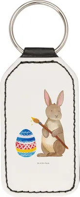 Produktbild von Mr. & Mrs. Panda schlüssel anhänger Hase Eier Malen - Weiß - Geschenk, Frohe Ostern, schlüsselbund, Taschenanhänger, Osterhase, Ostergeschenke, Kaninchen, Ostergrüße