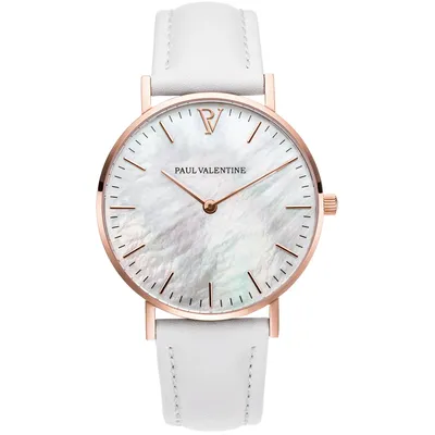Produktbild von Paul Valentine Damen Armbanduhr - Rose Gold Seashell White - PV36516
