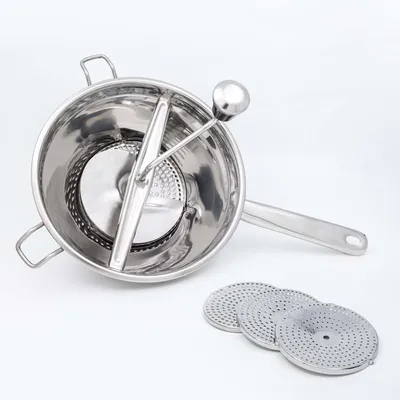 Immagine prodotto di Colino in acciaio inossidabile Pasapure, 20 cm, con 3 setacci, maneggevole, ideale per la cucina