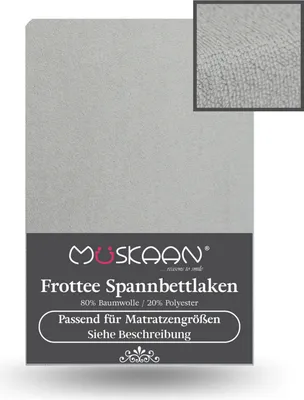 Produktbild von Frottee Spannbettlaken 180x200 cm - 200x220 cm + 40 cm Boxspringbett Laken silber