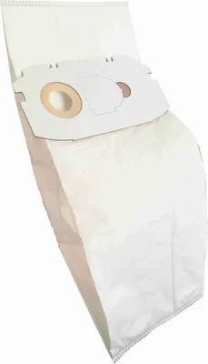 A white vacuum cleaner bag against a white background.