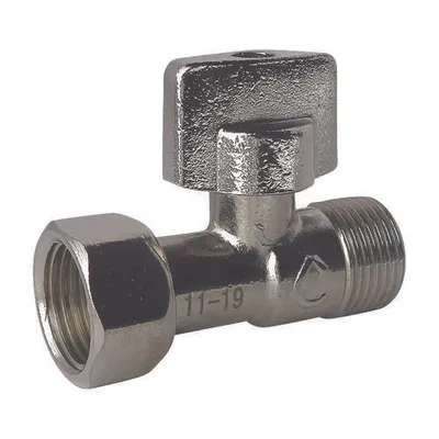 Produktbild von SOMATHERM FÜR SIE – Eckventil für WC, 1/4-Umdrehung, vernickelt, M12/17 (3/8'') – Gegenmutter 12/17 (3/8'')