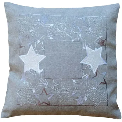 Immagine prodotto di Copricuscino stelle Natale grigio chiaro bianco 40x40 cm