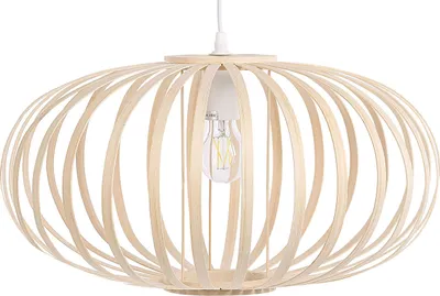 Zdjęcie produktu dla BELIANI Lampa wisząca jasnobrązowy bambusowa 120 cm owalna styl boho nowoczesny skandynawski
