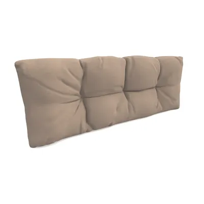 A beige tufted cushion for a sofa or pallet.