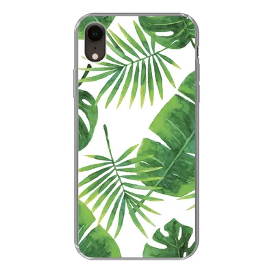 Produktbild von MuchoWow® Handyhülle Schutzhülle Hülle für iPhone XR Tropisch - Blätter - Muster Silikon Softcase Handy Hülle - Schutzdeckel