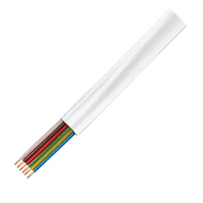 Productafbeelding van LogiLink platte telefoonkabel, 6-aderig, wit, 100 meter