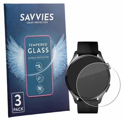 Produktbild von 3x Savvies Schutzglas für Xiaomi Watch 5 (47 mm) Displayschutz 9H Glas klar transparent