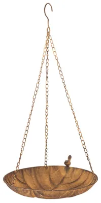 Produktbild von Hängeschale Blatt-Design im Shabby Chic, Rost Optik Metall Ø31cm Dekorative Gartenschale