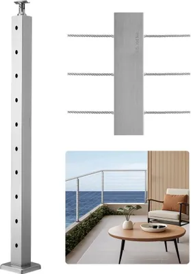 Immagine prodotto di Paletto per ringhiera a cavo 91,4x5x5cm - Foro orizzontale - 1JZLGZXYS91466KZK001V0 - Paletto per ringhiera di alta qualità