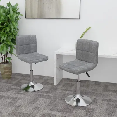 Image de Chaise de salle à manger 2 pcs. Pivotant Tissu gris clair