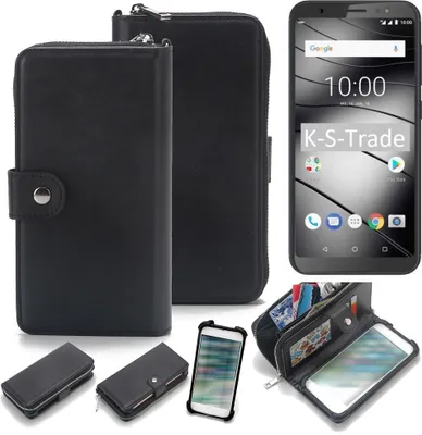 Produktbild von K-S-Trade 2in1 Handyhülle Schutzhülle kompatibel mit Gigaset GS185  & Portemonnee Cover Handy Hülle Case Etui Geldbörse Wallet Bookstyle Hülle
