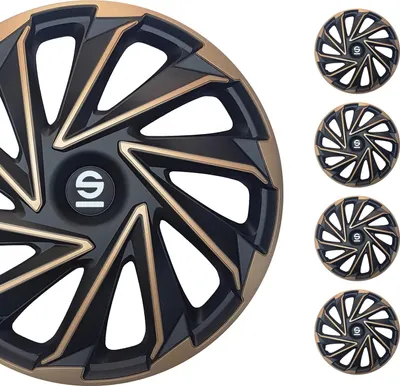 Produktbild von Sparco Radkappen 16 Zoll Varese Gold Schwarz 4tlg