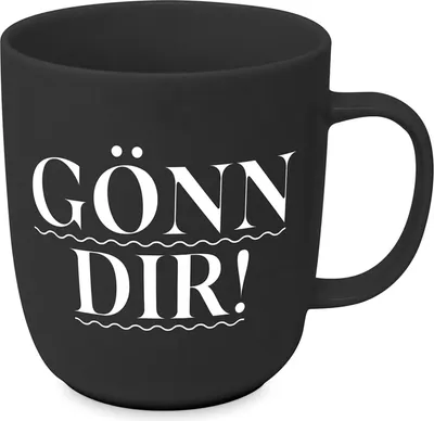 Immagine prodotto di Tazza in porcellana con scritta Treat yourself tipo nero bianco