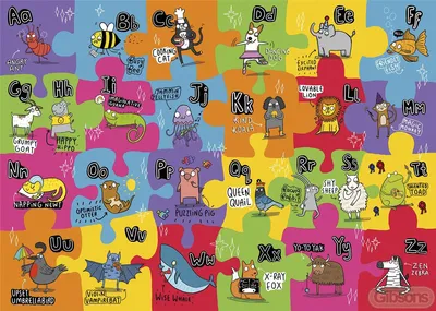 Zdjęcie produktu dla GIBSONS Duże puzzle podłogowe Niezwykły alfabet 24 elementy