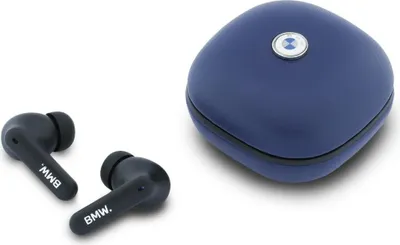 Obrázek produktu pro Bluetooth sluchátka Tws Bmw Leather Metal Logo Enc Granatowy