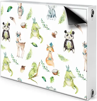 Produktbild von Magnet Radiator Magnet Mat Heizkörperverkleidung Heizkörper-Abdeckung Heizung 110x60 cm  - Fröhlich, Tiere