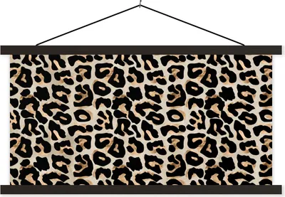 Produktbild von MuchoWow® Textilposter Pantherdruck - Muster - Luxus 60x30 cm mit schwarzem Rahmen - Textilien