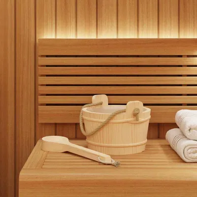 Produktbild von Stabli Sauna-Eimer 2 pcs - Montage erforderlich - Braun Massives Kiefernholz und Hanf - Sonstiges Saunazubehör DE545593 - Sonstiges Saunazubehör