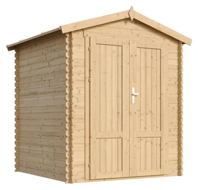 Image de TIMBELA M320F1+M320G Abri De Jardin En Bois 2,82 m², Cabane De Jardin Extérieure Avec Parois De 19 mm, Cabanon De Jardin Extérieur Pour Outils Et Vélos, Sol Imprégné, Portes À Panneaux