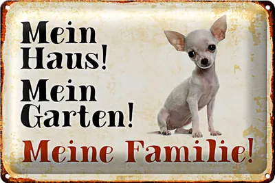 Produktbild von Blechschild Chihuahua 30x20cm mein Haus mein Garten Familie