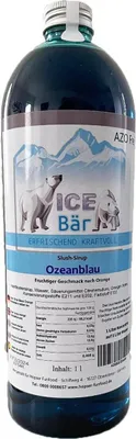 Produktbild von ICE BÄR Slush Sirup Konzentrat AZO FREI Eis Blaue Orange Ocenblau 1 Liter