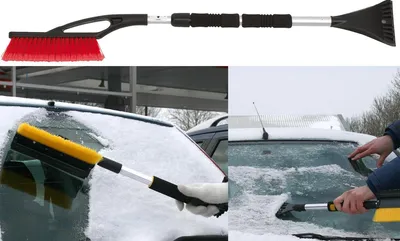 Produktbild von Teleskop Eiskratzer mit Schneebesen 90 bis 117cm Auto Eisschaber Scheiben Kratzer