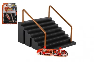 Immagine prodotto di Skateboard finger in plastica 9cm con gradini e ringhiera