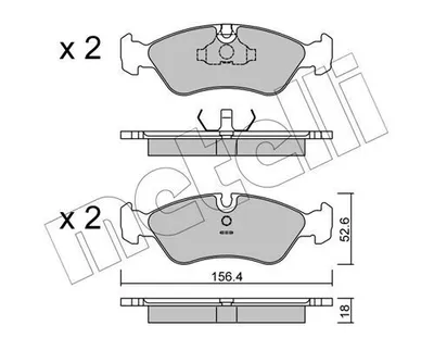 Produktbild von METELLI Bremsbeläge Satz Vorne Bremsklötze für OPEL Astra F CC (T92) 22-0117-0